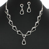 99152, TEARDROP ACCENT CRYSTAL RHINESTONE NECKLACE SET