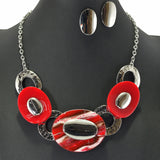 99161, OVAL CELLULOID ACCENT GEOMETRIC NECKLACE