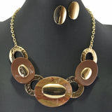 99161, OVAL CELLULOID ACCENT GEOMETRIC NECKLACE