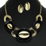 99161, OVAL CELLULOID ACCENT GEOMETRIC NECKLACE