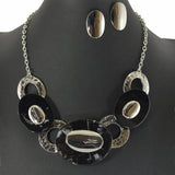 99161, OVAL CELLULOID ACCENT GEOMETRIC NECKLACE