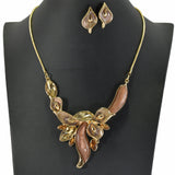 99162, FLORAL CELLULOID ACETATE WITH RHINESTONE NECKLACE