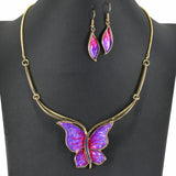99163, BUTTERFLY FOIL COLORFUL NECKLACE