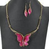 99163, BUTTERFLY FOIL COLORFUL NECKLACE