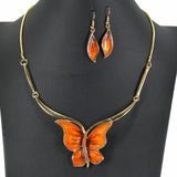 99163, BUTTERFLY FOIL COLORFUL NECKLACE