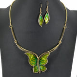 99163, BUTTERFLY FOIL COLORFUL NECKLACE