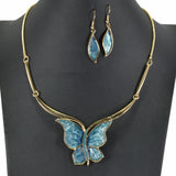 99163, BUTTERFLY FOIL COLORFUL NECKLACE