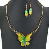 99163, BUTTERFLY FOIL COLORFUL NECKLACE