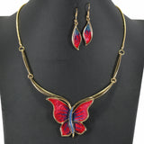 99163, BUTTERFLY FOIL COLORFUL NECKLACE