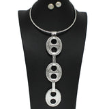 99166, BUTTON LONG DROP CHOKER NECKLACE