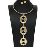 99166, BUTTON LONG DROP CHOKER NECKLACE