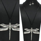 99172, OVERSIZED DRAGONFLY LONG PENDANT NECKLACE