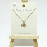 99178, OCTOPUS CUBIC ZIRCONIA CHARM PENDANT NECKLACE