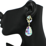 99196, TEARDROP RHINESTONE ACCENT EVENING EARRING
