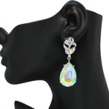 99196, TEARDROP RHINESTONE ACCENT EVENING EARRING
