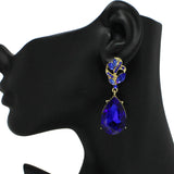 99196, TEARDROP RHINESTONE ACCENT EVENING EARRING