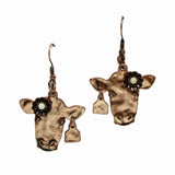 99204, COW HEAD & TAG WESTERN EARRING
