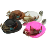 99205, WESTERN COWBOY HAT WITH FEATHER ACCENT EARRING
