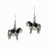 99207, COW METAL DANGLE EARRING