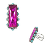 99211, WESTERN RECTANGLE RHINESTONE CUFF RING