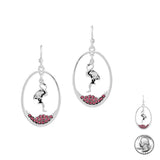 99232, FLAMINGO CHARM OVAL EARRING