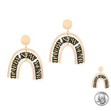99237, "HAPPY NEW YEAR" ARCH ACRYLIC DANGLE EARRING