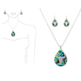 99248, WESTERN STEER HEAD TEARDROP PENDANT NECKLACE