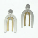 99284, DOUBLE ARCH METAL DANGLE EARRING