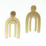 99284, DOUBLE ARCH METAL DANGLE EARRING