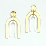 99284, DOUBLE ARCH METAL DANGLE EARRING