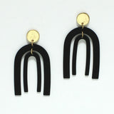 99284, DOUBLE ARCH METAL DANGLE EARRING