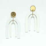 99284, DOUBLE ARCH METAL DANGLE EARRING