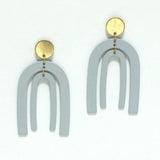 99284, DOUBLE ARCH METAL DANGLE EARRING