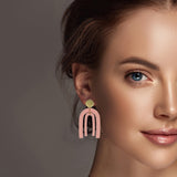 99284, DOUBLE ARCH METAL DANGLE EARRING
