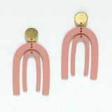99284, DOUBLE ARCH METAL DANGLE EARRING