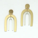 99284, DOUBLE ARCH METAL DANGLE EARRING