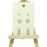 99286, STERLING SILVER POST DAINTY FLOWER STUD EARRING SET