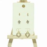 99289, STERLING SILVER POST DAINTY CLOVER STUD EARRING SET