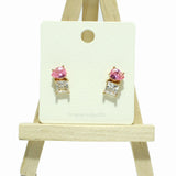 99292, GEOMETRIC RHINESTONE STUD EARRING