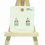99293, TEARDROP CUBIC ZIRCONIA STUD EARRING