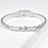 99298, ROMAN NUMERAL ACCENT STAINLESS STEEL BANGLE BRACELET