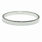 99311, HALF ENAMEL ACCENT STAINLESS STEEL BANGLE BRACELET