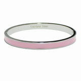 99311, HALF ENAMEL ACCENT STAINLESS STEEL BANGLE BRACELET