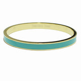 99311, HALF ENAMEL ACCENT STAINLESS STEEL BANGLE BRACELET