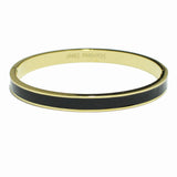 99311, HALF ENAMEL ACCENT STAINLESS STEEL BANGLE BRACELET