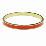 99311, HALF ENAMEL ACCENT STAINLESS STEEL BANGLE BRACELET