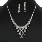 99316, TEARDROP ACCENT CRYSTAL RHINESTONE NECKLACE SET