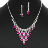 99316, TEARDROP ACCENT CRYSTAL RHINESTONE NECKLACE SET