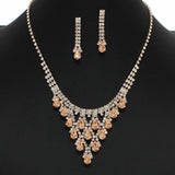 99316, TEARDROP ACCENT CRYSTAL RHINESTONE NECKLACE SET