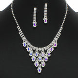 99316, TEARDROP ACCENT CRYSTAL RHINESTONE NECKLACE SET